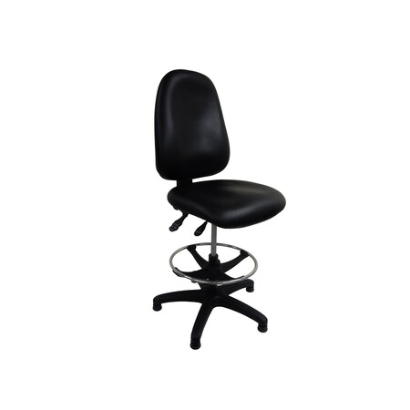 Shopsol Workbench Chair Vinyl Seat Backrest Deluxe Ergonomic Adj. 300 lbs. seat Cap. footring 1010928